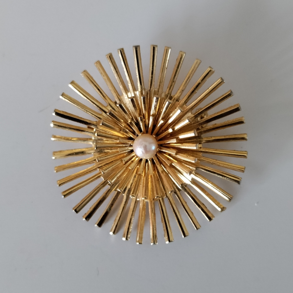 Goldtone Burst Brooch